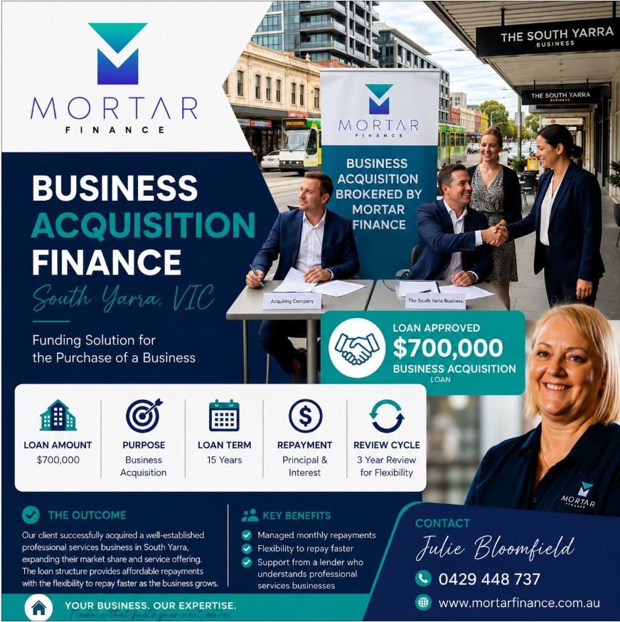 Business acquisition finance South Yarra VIC