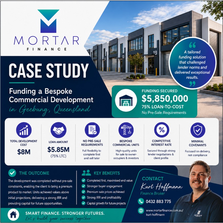 Commercial property development loan Geebung Queensland